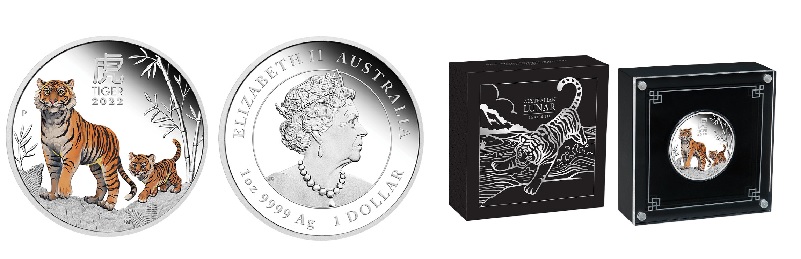 英兩彩色虎年精鑄銀幣全套細節圖