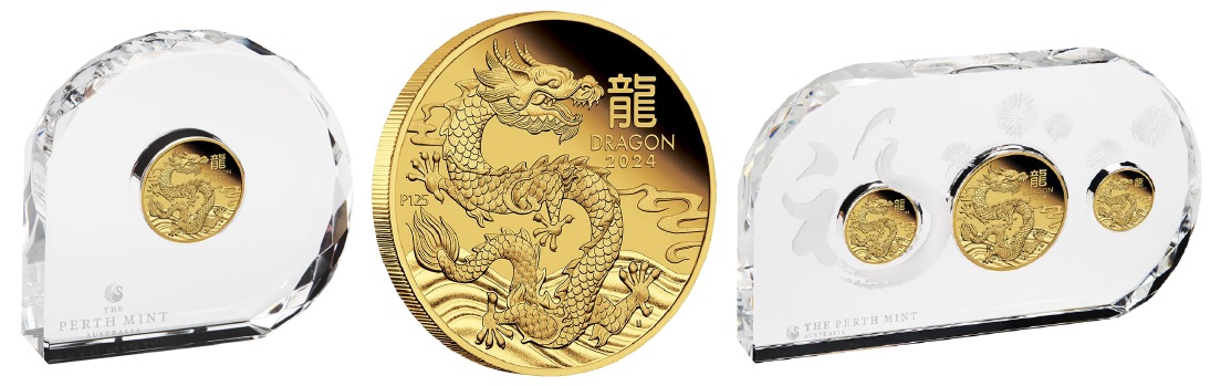 澳洲政府甲辰龍年金龍聚財精鑄紀念金幣：