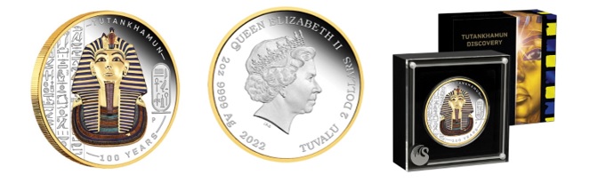 圖坦卡門100週年2英兩鍍金彩色精鑄銀幣